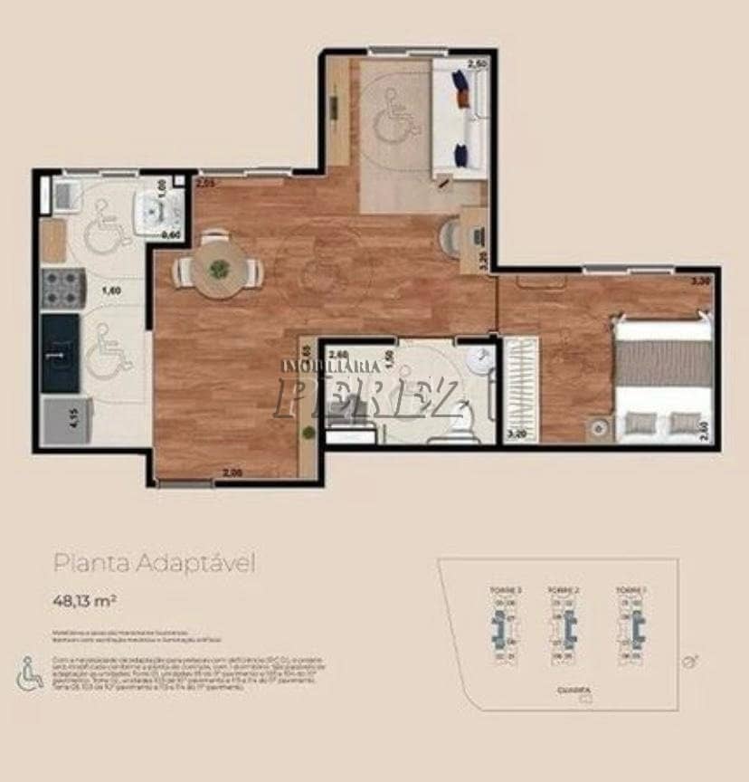 Apartamento no Velatto - Morada Dos Ventos, de 2 quartos, 48.13 m² à venda no San Fernando - Londrina/PR - Foto 2