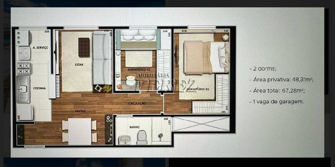 Apartamento no Edifício Vila Das Palmeiras, de 2 quartos, 48 m² à venda no Jardim São Paulo Ii - Londrina/PR - Foto 1