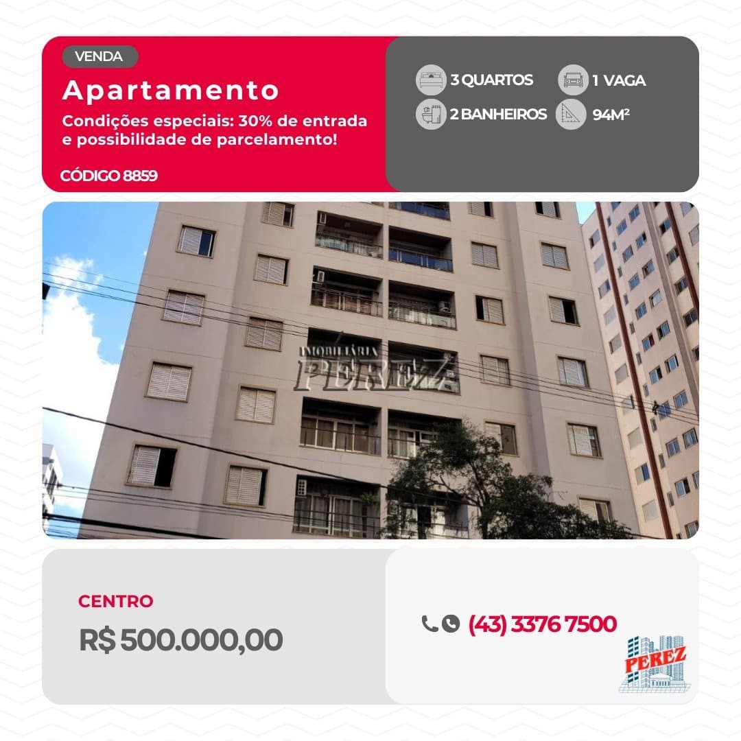 Apartamento no Condomínio Residencial Green Park, de 3 quartos, 94 m² à venda no Centro - Londrina/PR - Foto 0