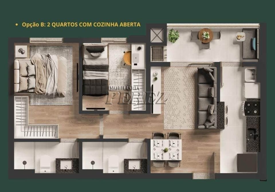 Apartamento à venda - negociações dos diretos - Apto 2 Quartos com Sacada Gourmet no Tribeca - Foto 2